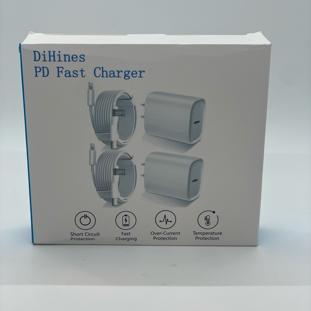 PD Fast Charger USB-C Wall Adapter and Cable - Set Of 2